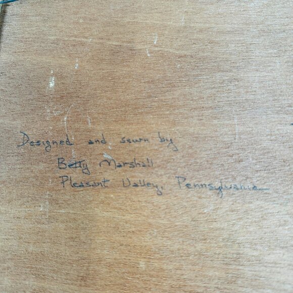 HANDMADE Wooden Framed Fabric Quilt pattern Country Farm Folk Wall Art - Picture 9 of 13